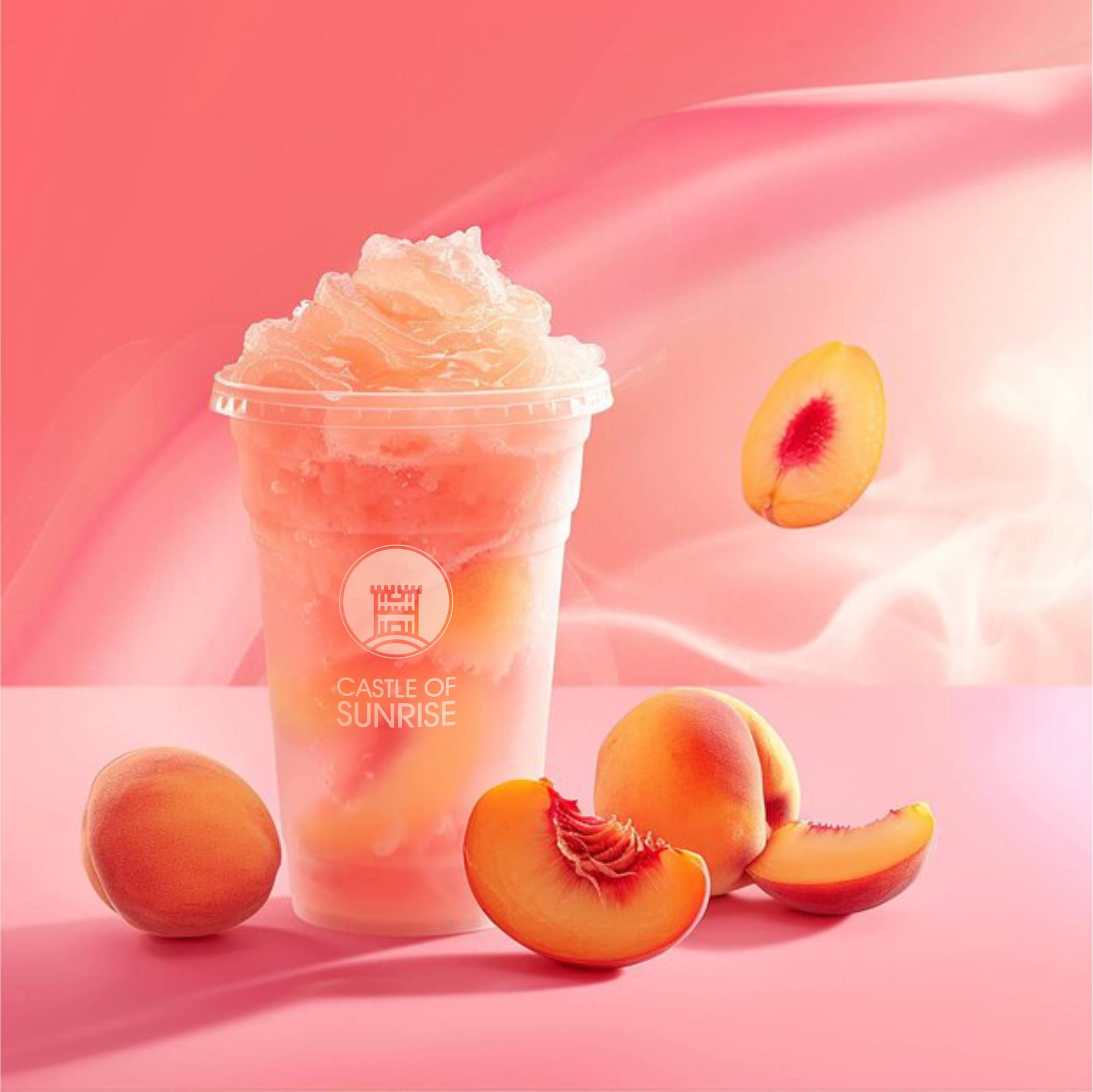 "Frosty Sweet Peach Treat: Chill Out with Every Sip!"