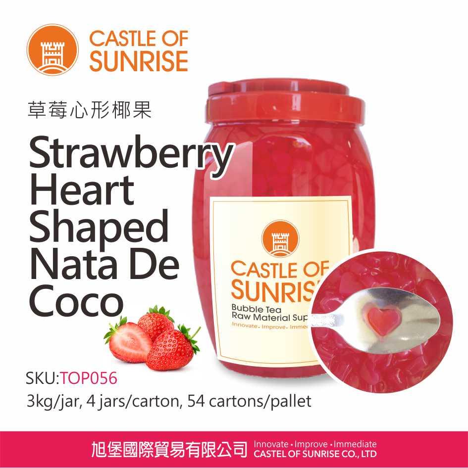 Strawberry Heart Shaped Nata De Coco Jelly